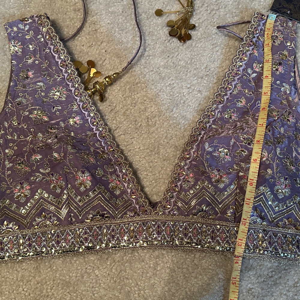 Light Purple Embroidered Lehenga Lashkaraa Indian Dress - Picture 6 of 11